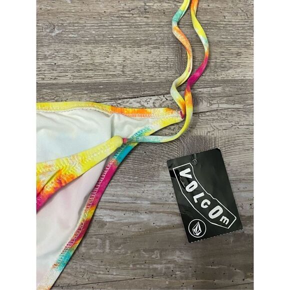 Volcom Sun Tripp Swim Bottom Tie Dye Scream Magenta Women’s Size Large NWT - Picture 2 of 7